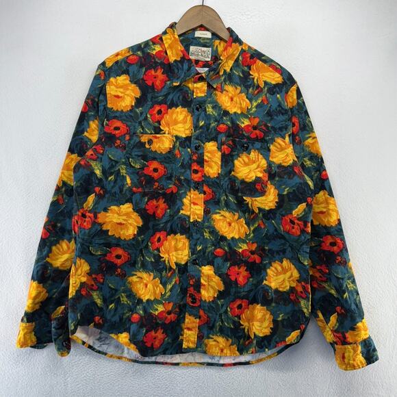 J Crew Shirt Men's Large Colorful Midweight Flannel Work All over Vibrant Summer - Picture 2 of 12